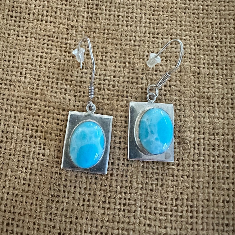 Larimar Sterling Earrings